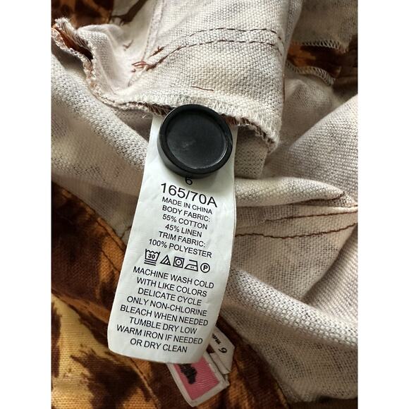 Kate Spade Panthera Canvas Midi Skirt 6 Pockets Linen Cotton Leopard Print $228 - Picture 11 of 14